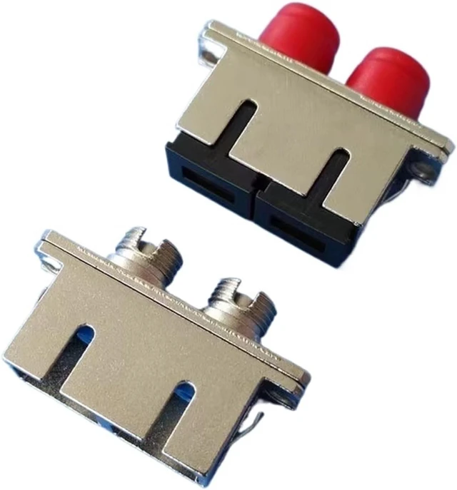 Alt view image 3 of 6 - Flange Coupler SC-ST SC-FC ST-FC Duplex 10pcs Optical Fiber Adapter SC FC ST DX Metal Shell Connector Dual Port(SC-FC)