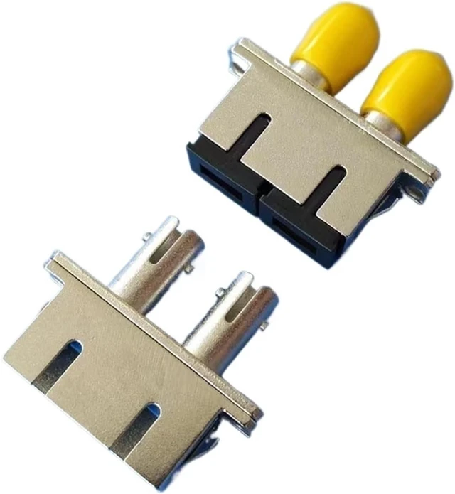Alt view image 6 of 6 - Flange Coupler SC-ST SC-FC ST-FC Duplex 10pcs Optical Fiber Adapter SC FC ST DX Metal Shell Connector Dual Port(SC-FC)