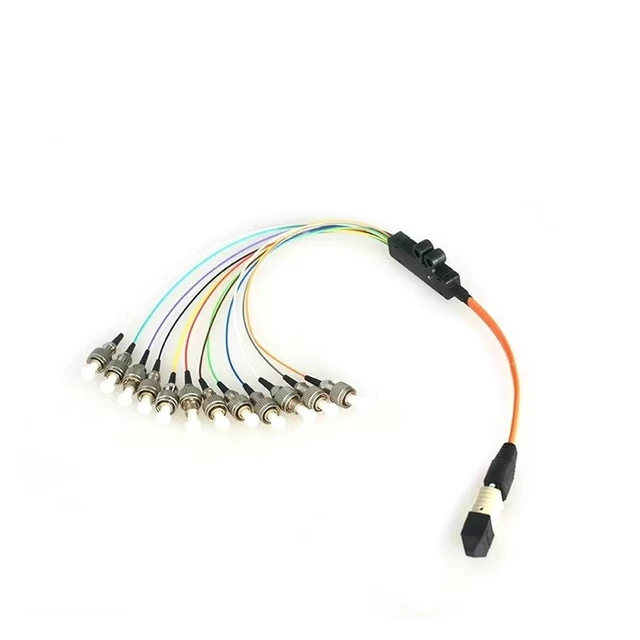 Main image of MPO-FC/UPC Female Fiber Patch Cord 1m 12-core 0.9mm Orange Bunchy Gigabit MM Optical Fiber Jumper(OM1 MPO F -FC Type B)