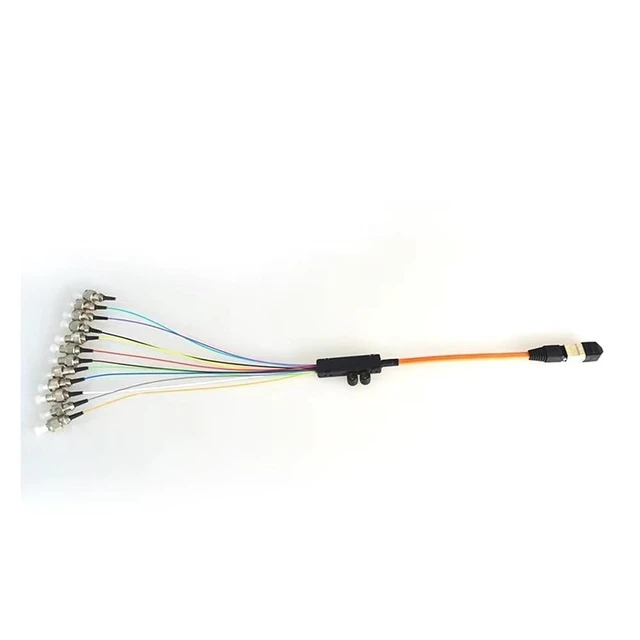 Alt view image 2 of 3 - MPO-FC/UPC Female Fiber Patch Cord 1m 12-core 0.9mm Orange Bunchy Gigabit MM Optical Fiber Jumper(OM1 MPO F -FC Type B)