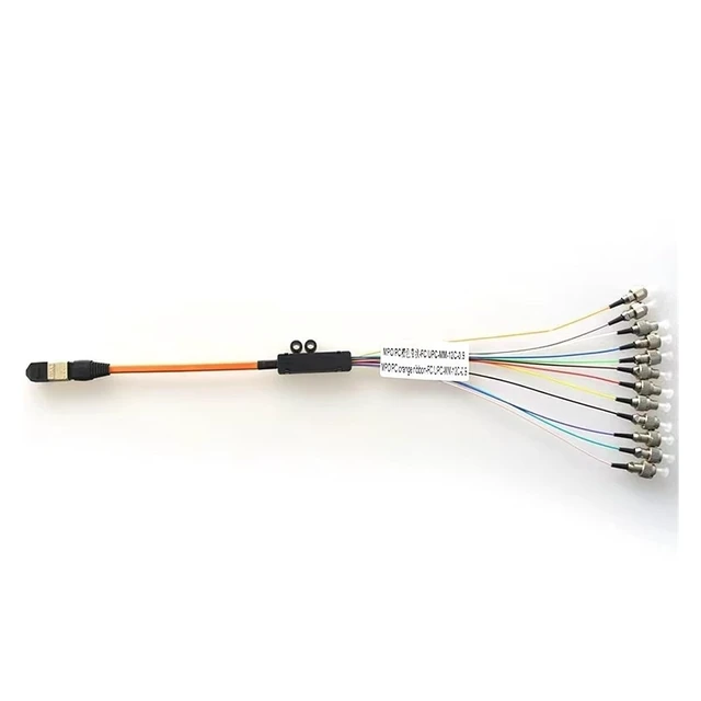 Alt view image 3 of 3 - MPO-FC/UPC Female Fiber Patch Cord 1m 12-core 0.9mm Orange Bunchy Gigabit MM Optical Fiber Jumper(OM1 MPO F -FC Type B)
