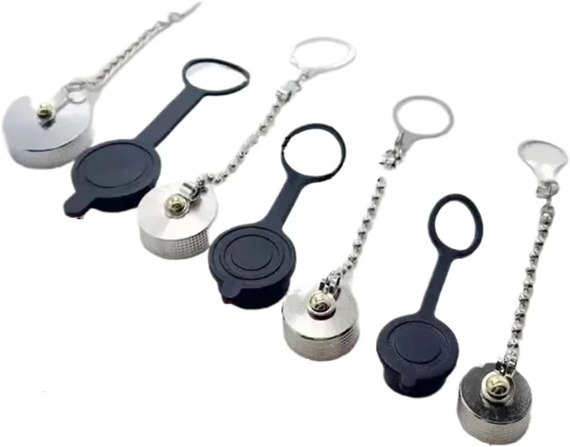 Alt view image 3 of 6 - Aviation Plug M12 16gx20gx25 Metal Chain Dust Protection Anti-Electric Shock Waterproof Cap Protective Cover (10pc GX12 M12 Metal)