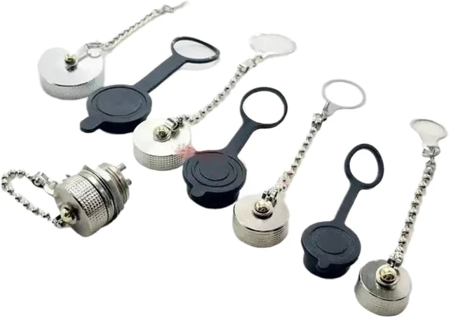 Alt view image 4 of 6 - Aviation Plug M12 16gx20gx25 Metal Chain Dust Protection Anti-Electric Shock Waterproof Cap Protective Cover (10pc GX12 M12 Metal)
