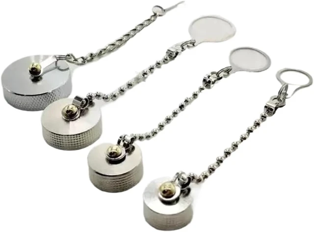 Alt view image 6 of 6 - Aviation Plug M12 16gx20gx25 Metal Chain Dust Protection Anti-Electric Shock Waterproof Cap Protective Cover (10pc GX12 M12 Metal)