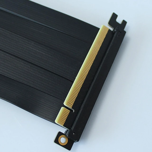 Alt view image 5 of 7 - Pcie Cable PCIE X16 Graphics Card Extension Cable PCIE4.0 X16 Male to 90 Degree 180 Degree Female Cable Bi-Inverse
