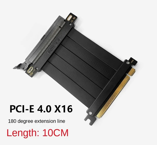 Alt view image 2 of 3 - 2X Full Speed PCI-E 4.0 16X Graphics Card Extension Cable Adapter Board Expansion Port 180 Degree 10CM Cable