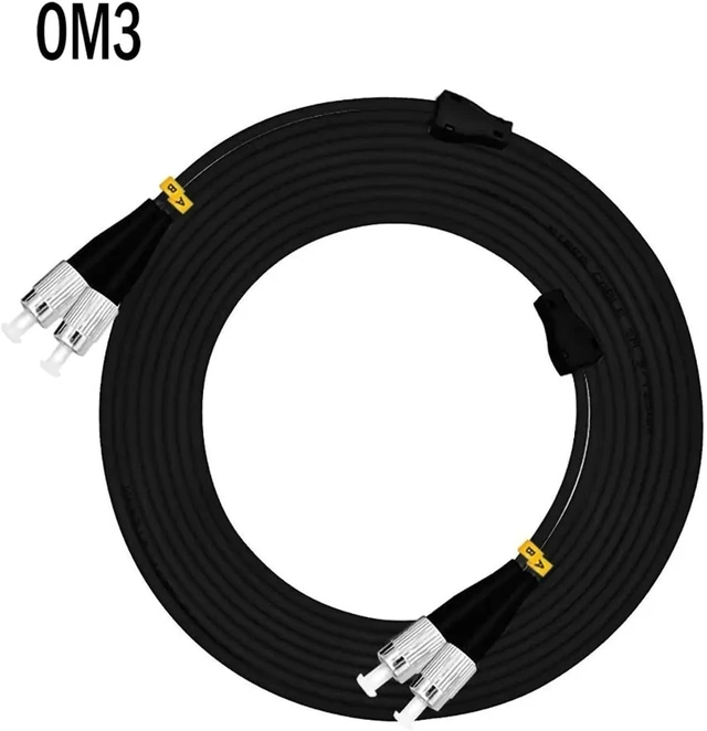 Alt view image 2 of 3 - 65ft Outdoor Armored 20Meters Duplex FC/PC-FC/PC 50/125 OM3 Multimode 10GB Fiber Optic Cable Patch Cord Jumper FC to FC
