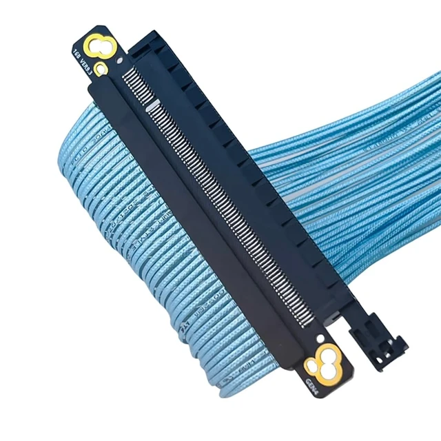 Alt view image 2 of 7 - PCIE 4.0 X16 GPU Graphics Card Extension Cable PCI-E 4.0 32GB/S 12PIN Silver-Plated Cable for 3090 Graphics Card