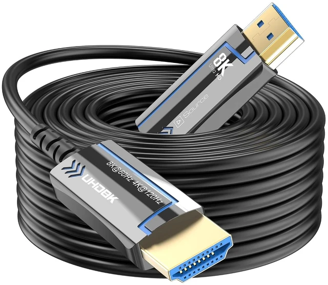 Main image of 8K Fiber Optic HDMI Cable 48Gbps HDR HDCP eARC for HD TV Box Projector (Fiber Optic, 164FT(50M))