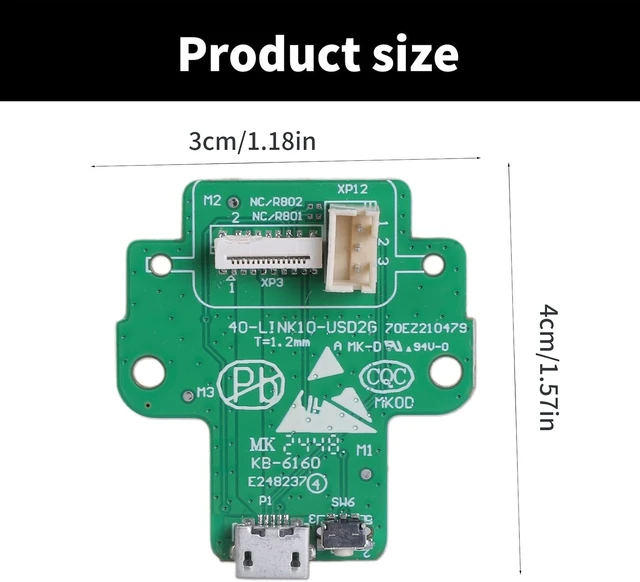 Alt view image 7 of 7 - USB Charging Port Circuit Board Replacement For Link 10 Auditory Green Highly Durability Repair Part