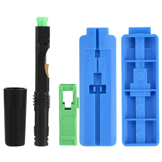 Alt view image 5 of 7 - 100Pcs SC AP C Optic Fiber Quick Fast Connector Embedded Straight Plug for Fiber Connector Applications