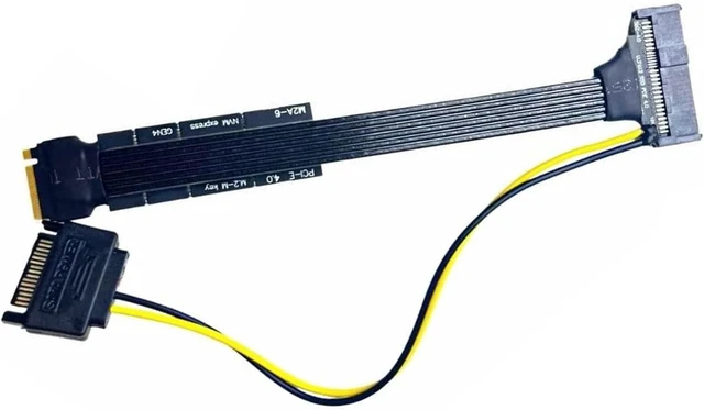 Alt view image 7 of 7 - Secure M.2 NVMe To U2U3 SSD Adapters Cable Fast Data Transfer SataPower Supply