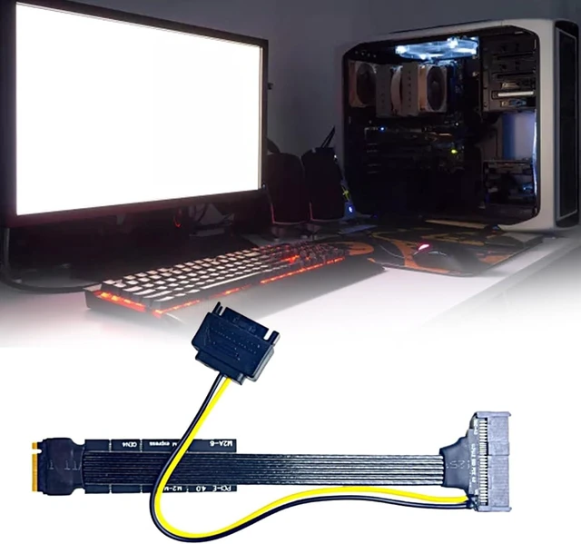 Alt view image 2 of 7 - Secure M.2 NVMe To U2U3 SSD Adapters Cable Fast Data Transfer SataPower Supply