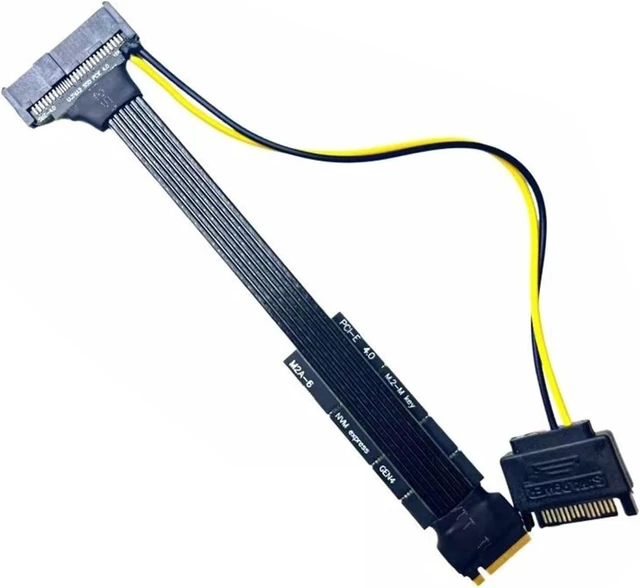 Alt view image 3 of 7 - Secure M.2 NVMe To U2U3 SSD Adapters Cable Fast Data Transfer SataPower Supply