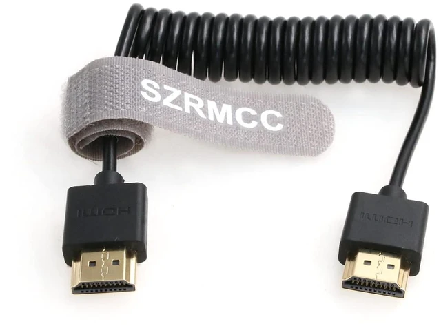 Main image of SZRMCC 8k 2.1 HDMI to HDMI Ultra High Speed Coiled Cable for Z Cam E2 Sony FX6 FX9 Canon EOS C70 C300 Portkeys BM5 Atomos Ninjav V Shogun Monitor