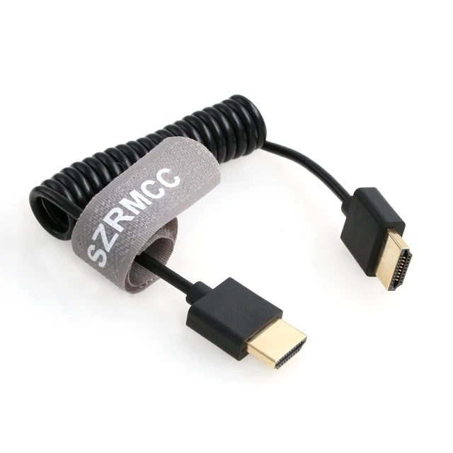 Alt view image 2 of 7 - SZRMCC 8k 2.1 HDMI to HDMI Ultra High Speed Coiled Cable for Z Cam E2 Sony FX6 FX9 Canon EOS C70 C300 Portkeys BM5 Atomos Ninjav V Shogun Monitor