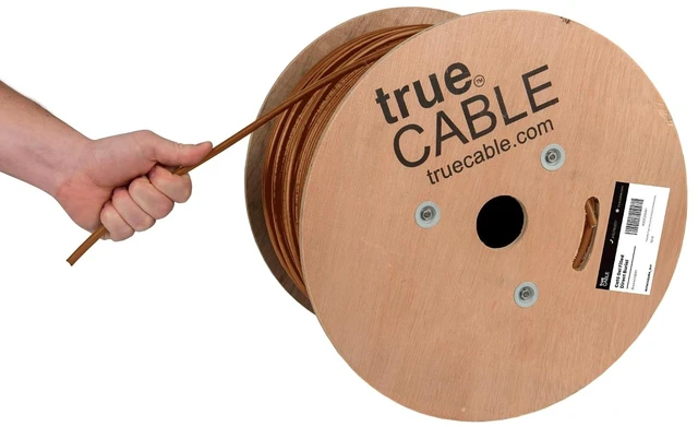 Main image of TRUE CABLE Cat6 Direct Burial Bulk Ethernet, Gel Filled, Unshielded, 1000ft, Brown, Outdoor OSP Jacket, Waterproof, UV Resistant, 23AWG Solid Bare Copper, 550MHz, PoE++ (4PPoE)