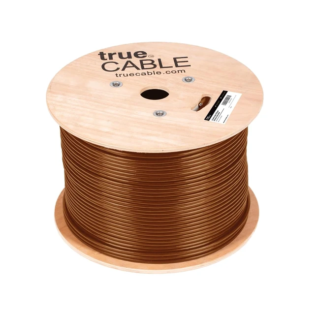 Alt view image 3 of 7 - TRUE CABLE Cat6 Direct Burial Bulk Ethernet, Gel Filled, Unshielded, 1000ft, Brown, Outdoor OSP Jacket, Waterproof, UV Resistant, 23AWG Solid Bare Copper, 550MHz, PoE++ (4PPoE)