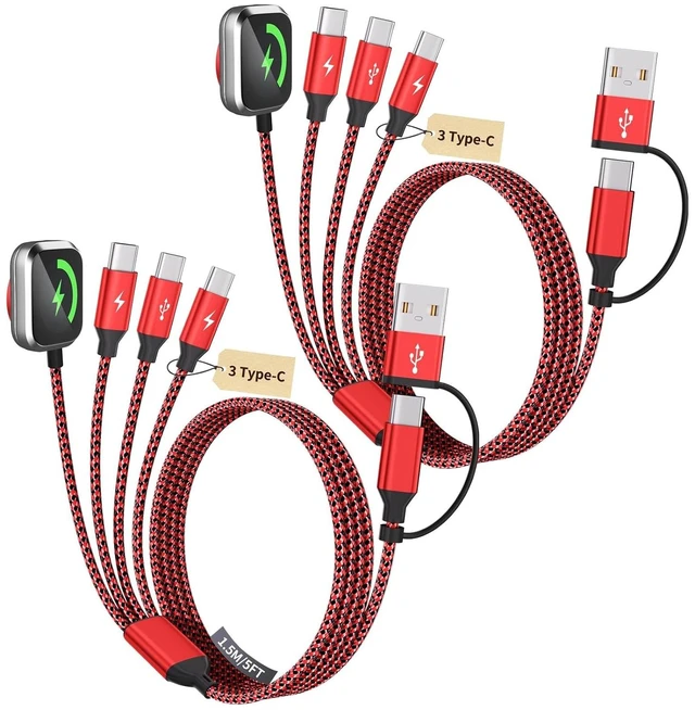 Main image of MPATIBY Multi Charging Cable, Multi Packs Charger Cable Nylon Braided Multiple USB Cable Universal Phone Charging Cord with Type-C, Micro USB, IP Port for iPhone16/15 Series/Cell Phones and More