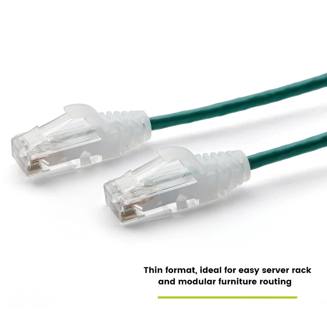 Alt view image 3 of 6 - trueCABLE Cat6 Component Rated Patch Cable, Unshielded U/UTP, CM Rated, UL Listed, PoE++, 28AWG 4/PR, Green, 3ft, 5 Pack