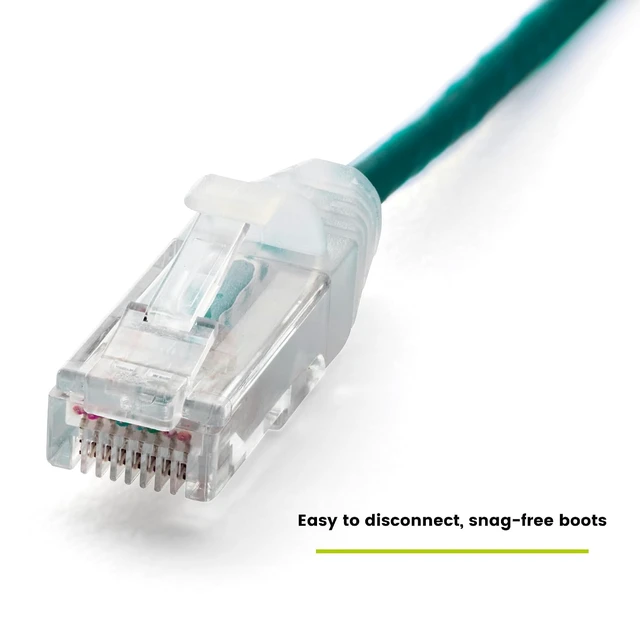 Alt view image 6 of 6 - trueCABLE Cat6 Component Rated Patch Cable, Unshielded U/UTP, CM Rated, UL Listed, PoE++, 28AWG 4/PR, Green, 3ft, 5 Pack