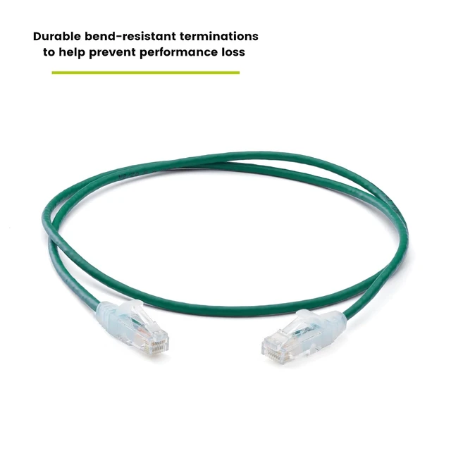 Alt view image 5 of 6 - trueCABLE Cat6 Component Rated Patch Cable, Unshielded U/UTP, CM Rated, UL Listed, PoE++, 28AWG 4/PR, Green, 3ft, 5 Pack