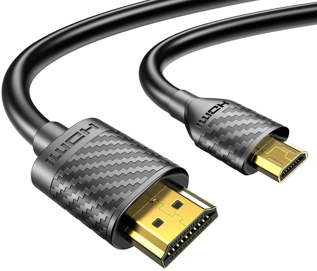 Main image of Micro HDMI to HDMI Cable 4K 60Hz, MicroHDMI Adapter Cord for Raspberry Pi 5 4, Camera, GoPro Hero 7 6 5, Lenovo Yoga, HDTV, Monitor, Canon/Nikon/Sony HDR Video & Audio Capture Card - Long 2m