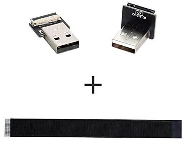 Alt view image 6 of 6 - Down Angled USB 2.0 Type-A Male to Type-A Male Data Flat Slim FPC Cable 90 Degree for FPV & Disk & Scanner & Printer 50cm