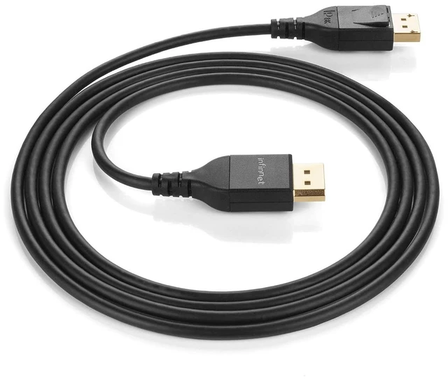 Alt view image 2 of 6 - DisplayPort Cable 1.4, Infinnet 8K DisplayPort 1.4 1.4a Cable 2K 280Hz 240Hz 165Hz 4K 160Hz 144Hz 1080p 390Hz 360Hz Display Port DP 1.4 Cable HBR3 Cord HDR VESA Certified, 2m (6 feet) - 2 Pack