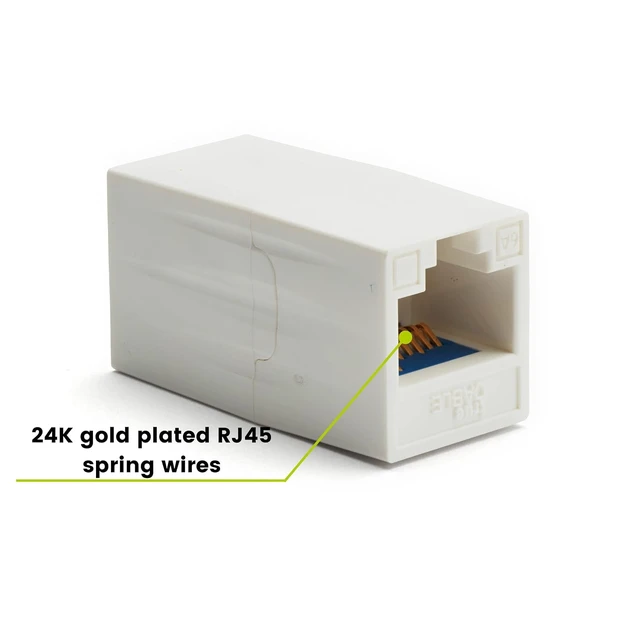 Alt view image 2 of 6 - trueCABLE Cat6A Inline Coupler, Unshielded (UTP), PoE++ (4PPoE), UL Listed, ETL Verified, ANSI/TIA 568-2.D Cat 6A Performance Compliant, Female to Female RJ45 Couplers, White, 12 Pack