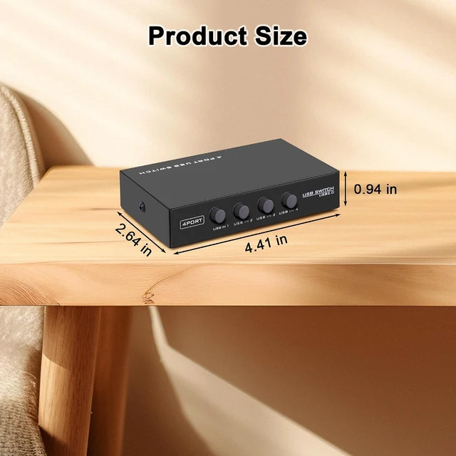 Alt view image 7 of 7 - USB2.0 Printer Sharer Switcher, 4 Port USB B Print Selector Switch Adapter 4 in 1 Out Printer Splitter Hub for Printer Scanner Camera Keyboard