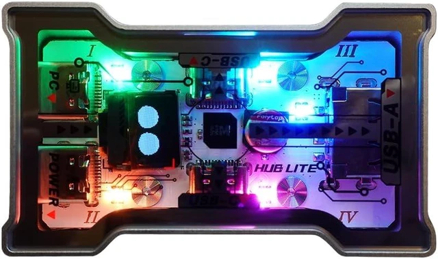 Main image of HM LAB ZNEO 8K USB Gaming Hub with Custom Display, Independent Power & CNC Aluminum Case - LITE