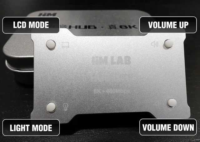 Alt view image 4 of 5 - HM LAB ZNEO 8K USB Gaming Hub with Custom Display, Independent Power & CNC Aluminum Case - LITE
