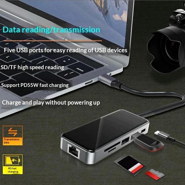 Alt view image 3 of 7 - 10 in 1 USB C Hub Docking Station