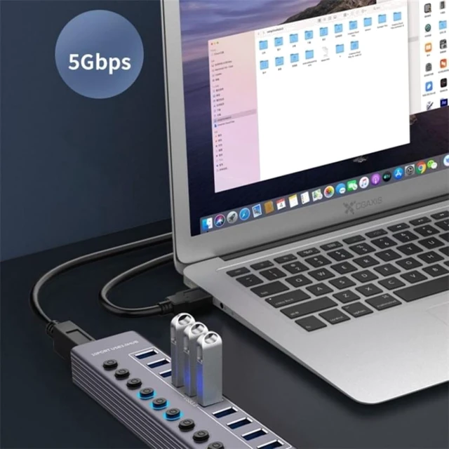 Alt view image 2 of 7 - USB 3.0 Extension HUB U310 10-in-1 USB Power Charging Station