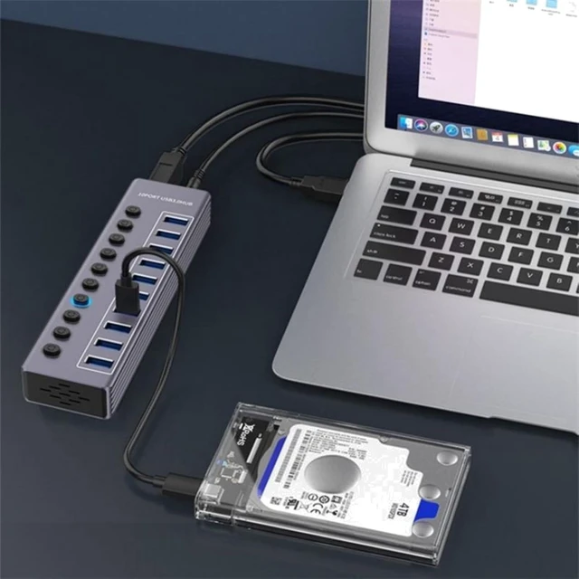 Alt view image 6 of 7 - USB 3.0 Extension HUB U310 10-in-1 USB Power Charging Station