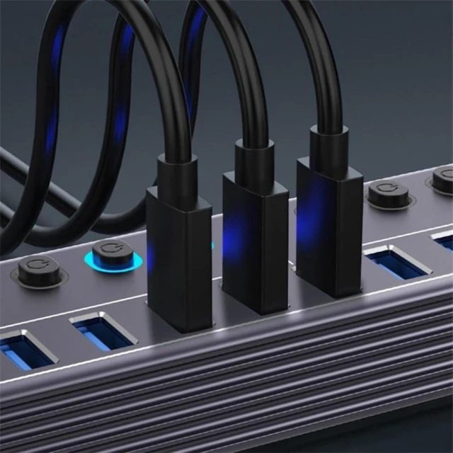 Alt view image 7 of 7 - USB 3.0 Extension HUB U310 10-in-1 USB Power Charging Station