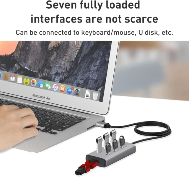 Alt view image 4 of 7 - 7 Ports USB 3.0 to USB 3.0 HUB Cable Length 80 cm