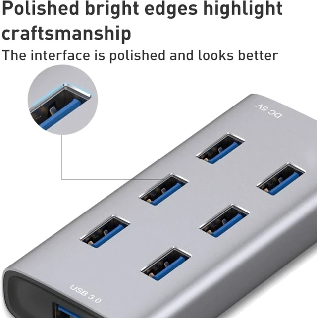 Alt view image 7 of 7 - 7 Ports USB 3.0 to USB 3.0 HUB Cable Length 80 cm