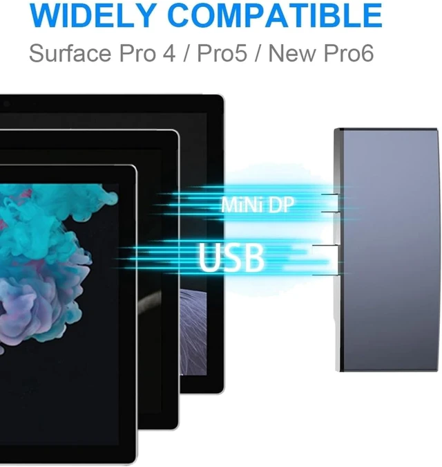 Alt view image 4 of 7 - HUB Adapter Compatible with Microsoft Surface Pro 4/5/6