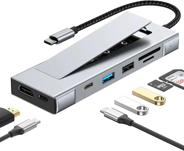 Main image of 8 in 1 HUB USB C to M2 SSD Enclosure