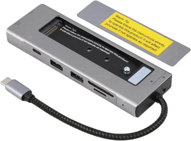Alt view image 2 of 7 - 8 in 1 HUB USB C to M2 SSD Enclosure