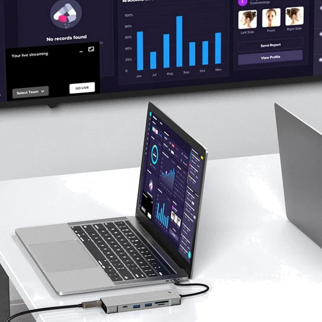 Alt view image 6 of 7 - 8 in 1 HUB USB C to M2 SSD Enclosure