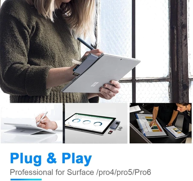 Alt view image 7 of 7 - HUB Adapter Compatible with Microsoft Surface Pro 4/5/6
