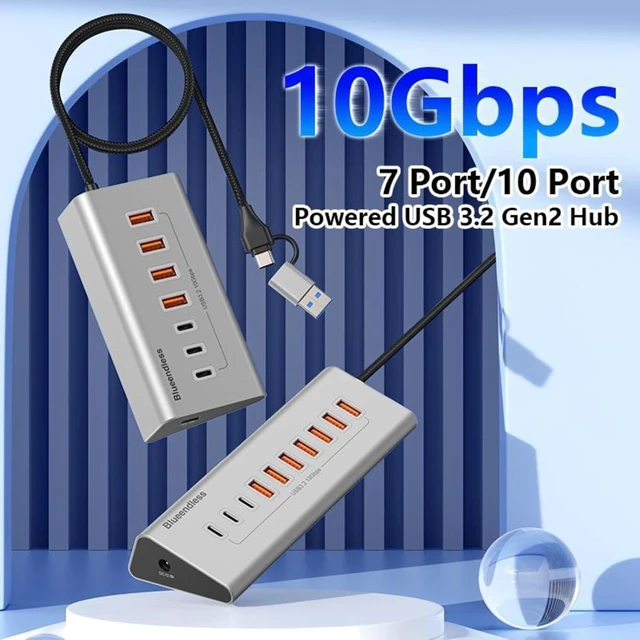 Alt view image 3 of 7 - USB C 2 in 1 Port Multifunctional HUB Docking Station Gray