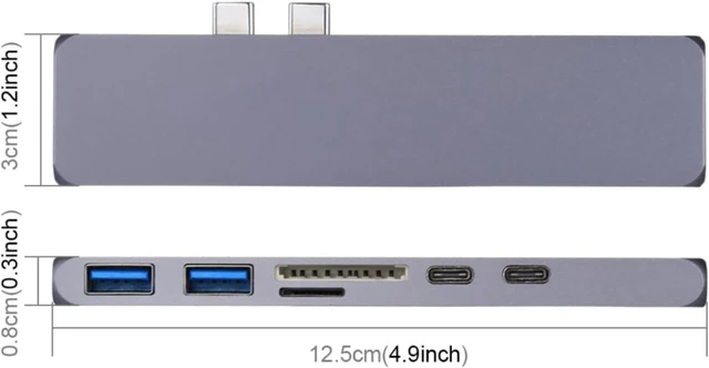 Alt view image 4 of 6 - USB-C Hub Replacement with HDMI USB 3.0 SD TF Card Slots