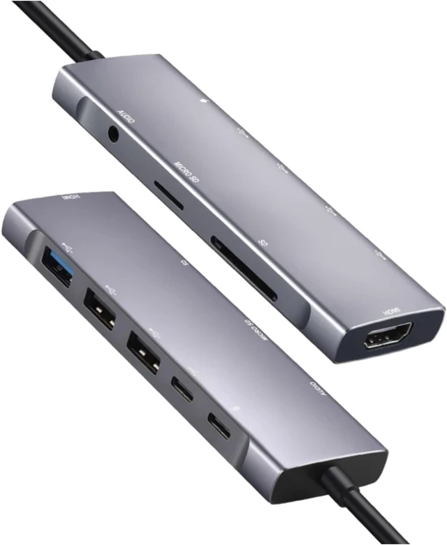 Alt view image 3 of 6 - 9 in 1 USB Type C Hub HDMI 4K 30Hz USB 3.0 x3 PD SD TF Audio Hub
