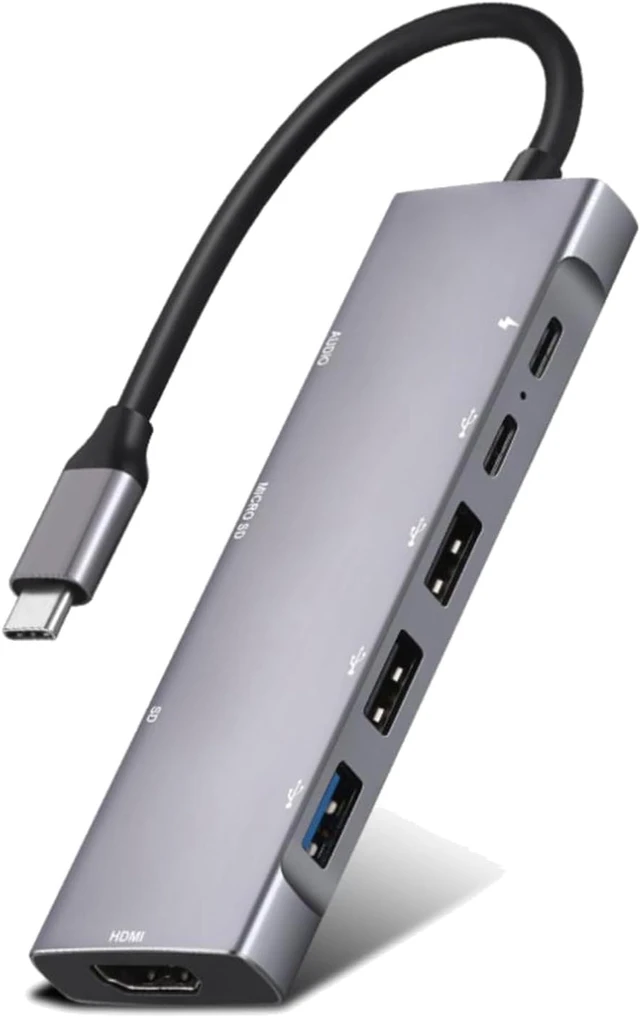 Alt view image 2 of 6 - 9 in 1 USB Type C Hub HDMI 4K 30Hz USB 3.0 x3 PD SD TF Audio Hub