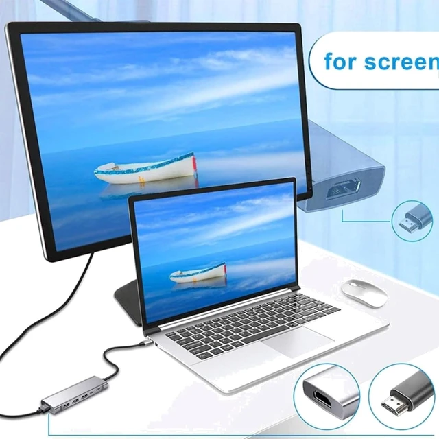 Alt view image 6 of 6 - 9 in 1 USB Type C Hub HDMI 4K 30Hz USB 3.0 x3 PD SD TF Audio Hub
