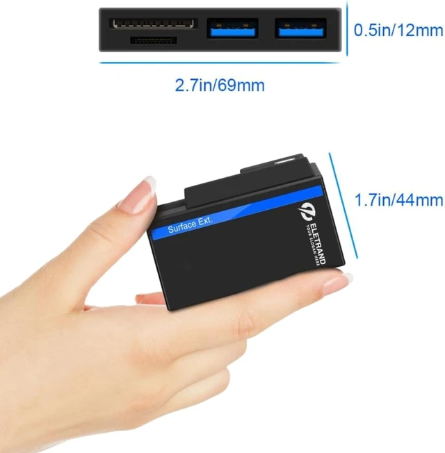 Alt view image 3 of 7 - USB 3.0 + Micro USB Interface Hub Compatible with Microsoft Surface Go